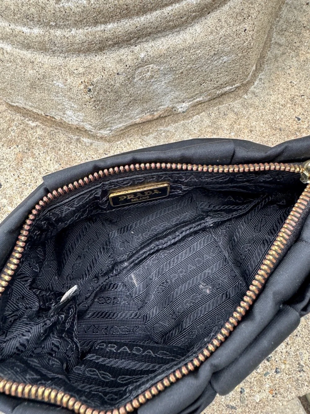 Prada Tessuto Nylon Bow Wristlet featuring a bow accent and gold tone hardware - Picture 6 of 16